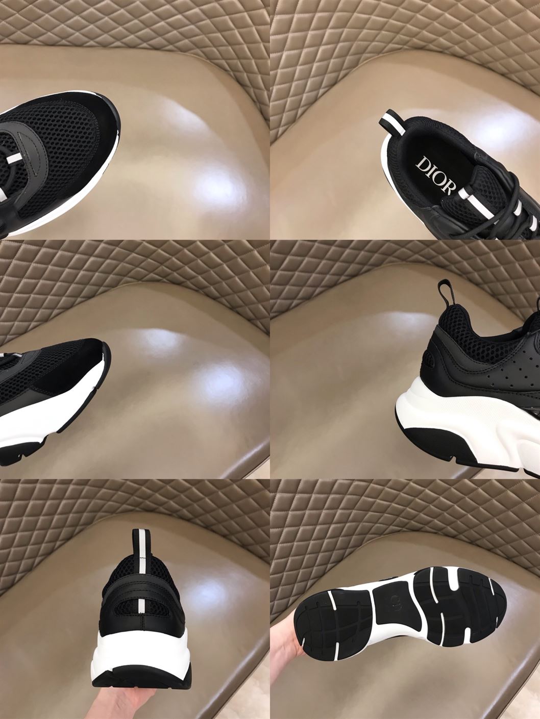 D10r B22 SNEAKERS BLACK TECHNICAL MESH AND CALFSKIN DO004