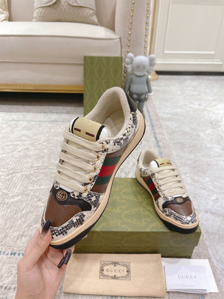 Gvc*1 SCREENER PYTHON-EMBOSSED LEATHER SNEAKER GCC108