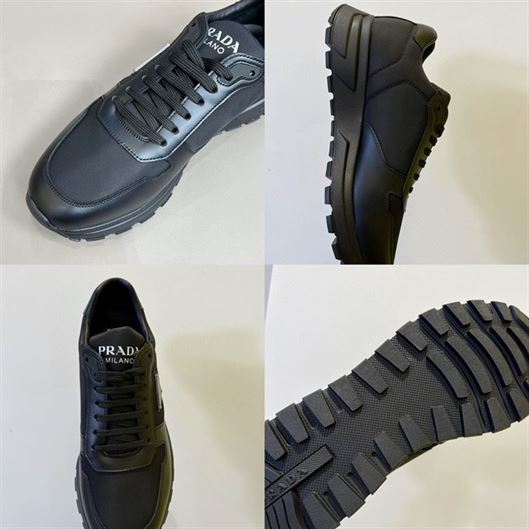 Pra*a PRAX 01 RE-NYLON AND BRUSHED LEATHER SNEAKERS PRS027