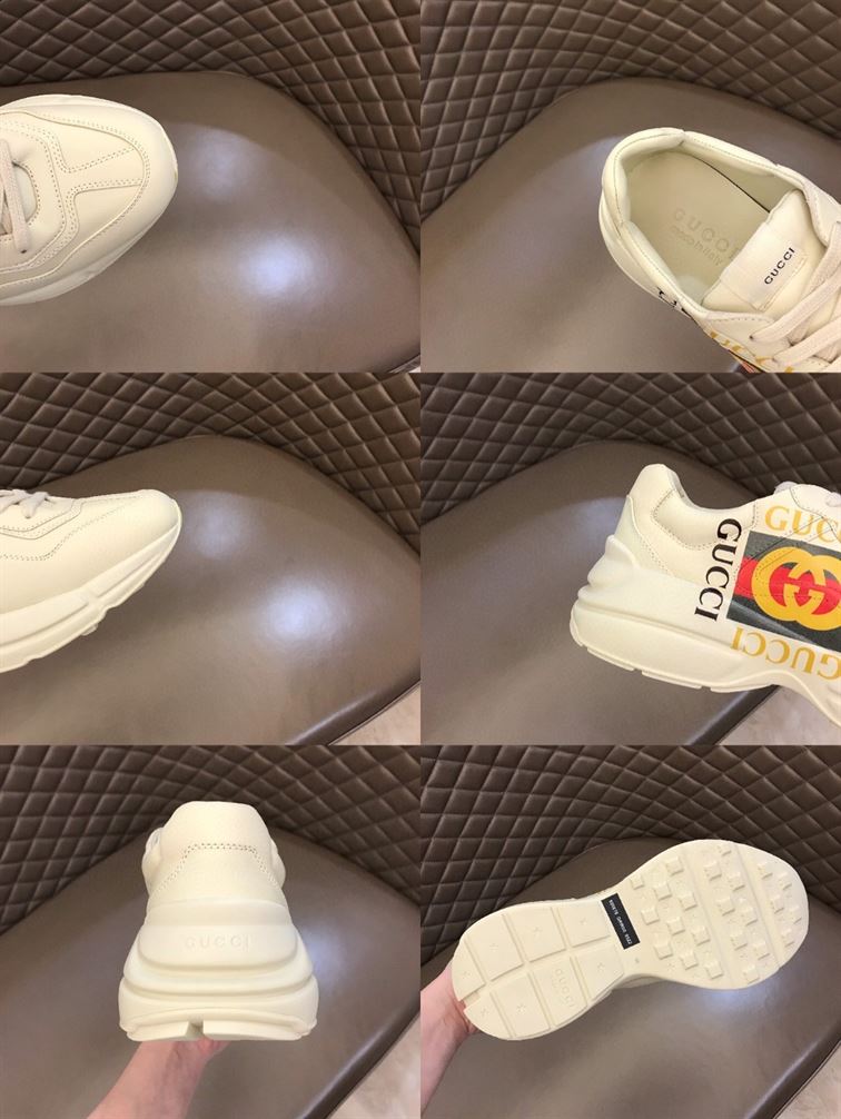 Gvc*1 RHYTON LOGO PRINT LOW TOP LEATHER TRAINERS GCC009
