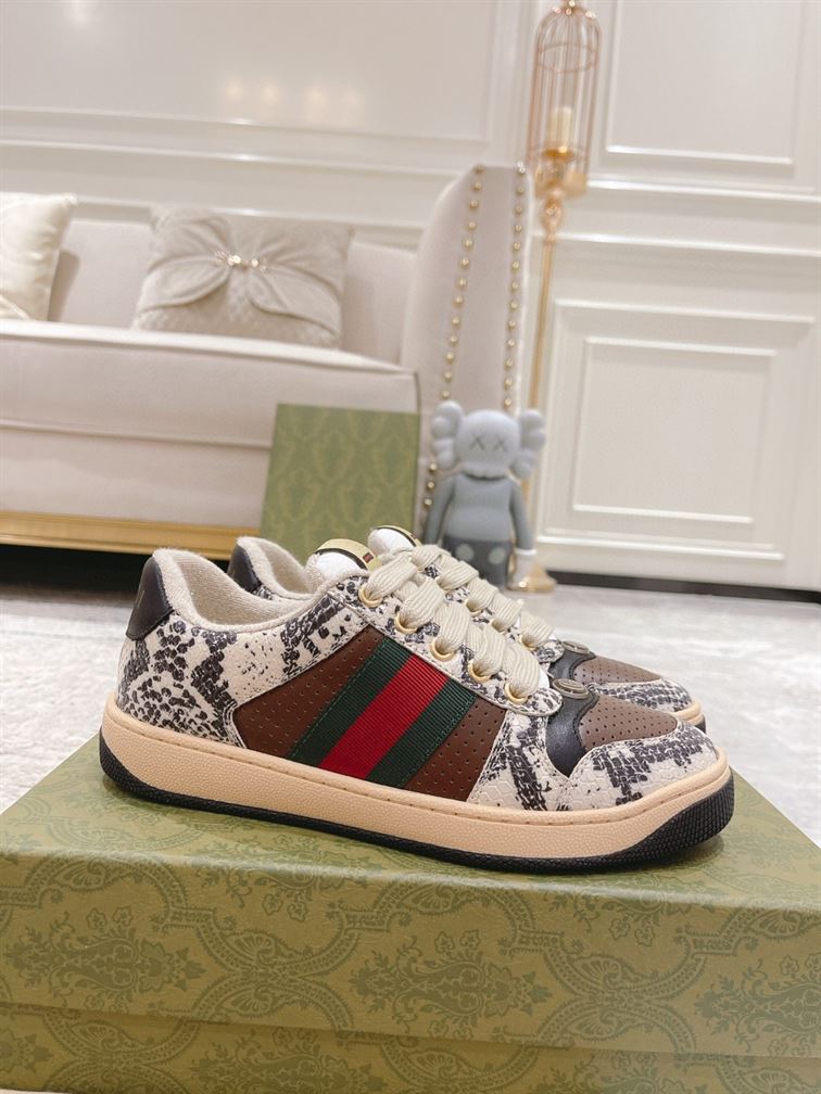 Gvc*1 SCREENER PYTHON-EMBOSSED LEATHER SNEAKER GCC108