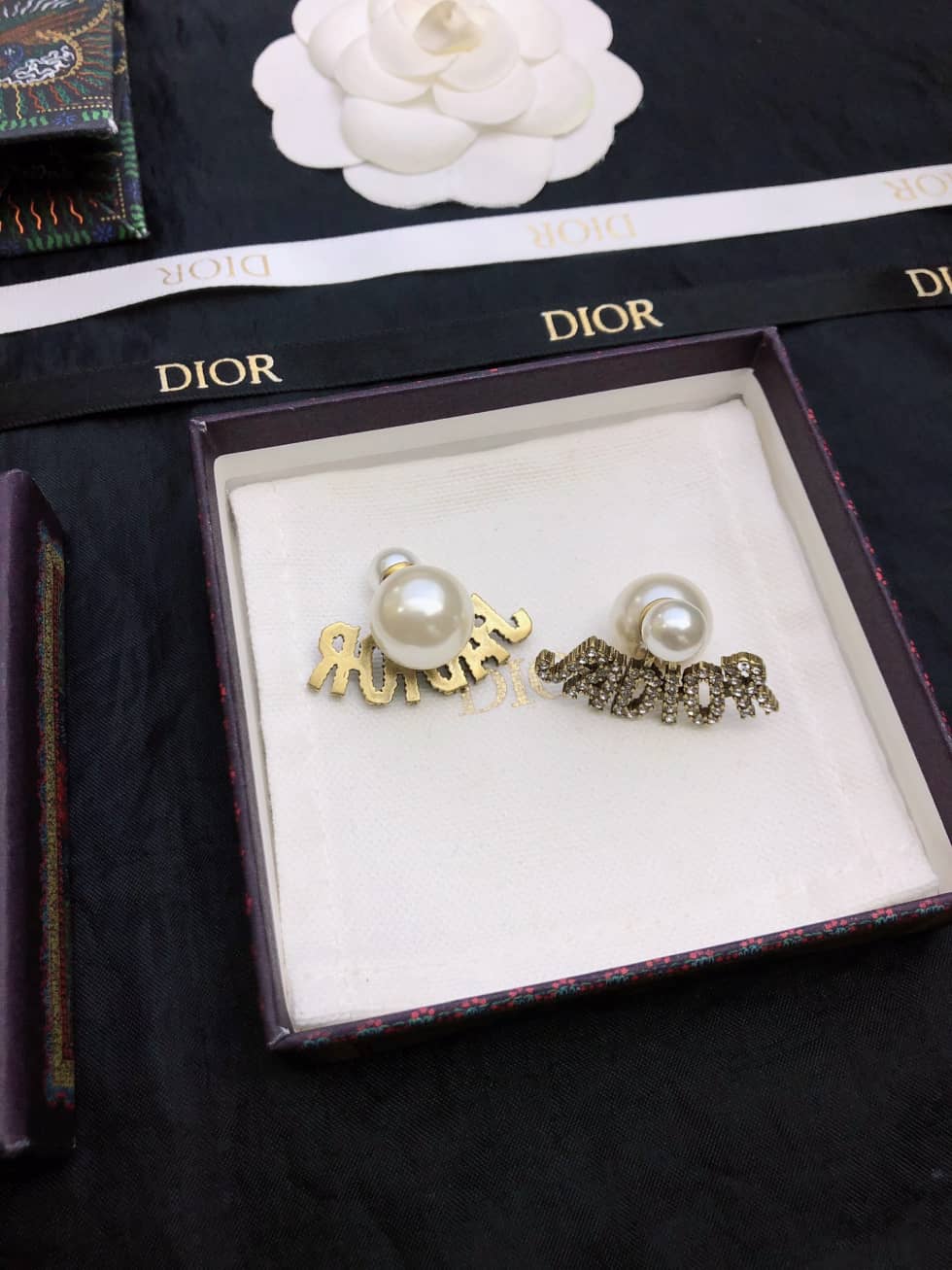 Fake Chr1st1an D10r Logo Earring