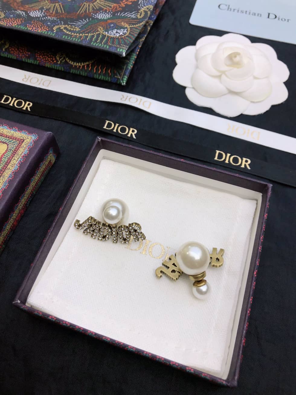 Fake Chr1st1an D10r Logo Earring
