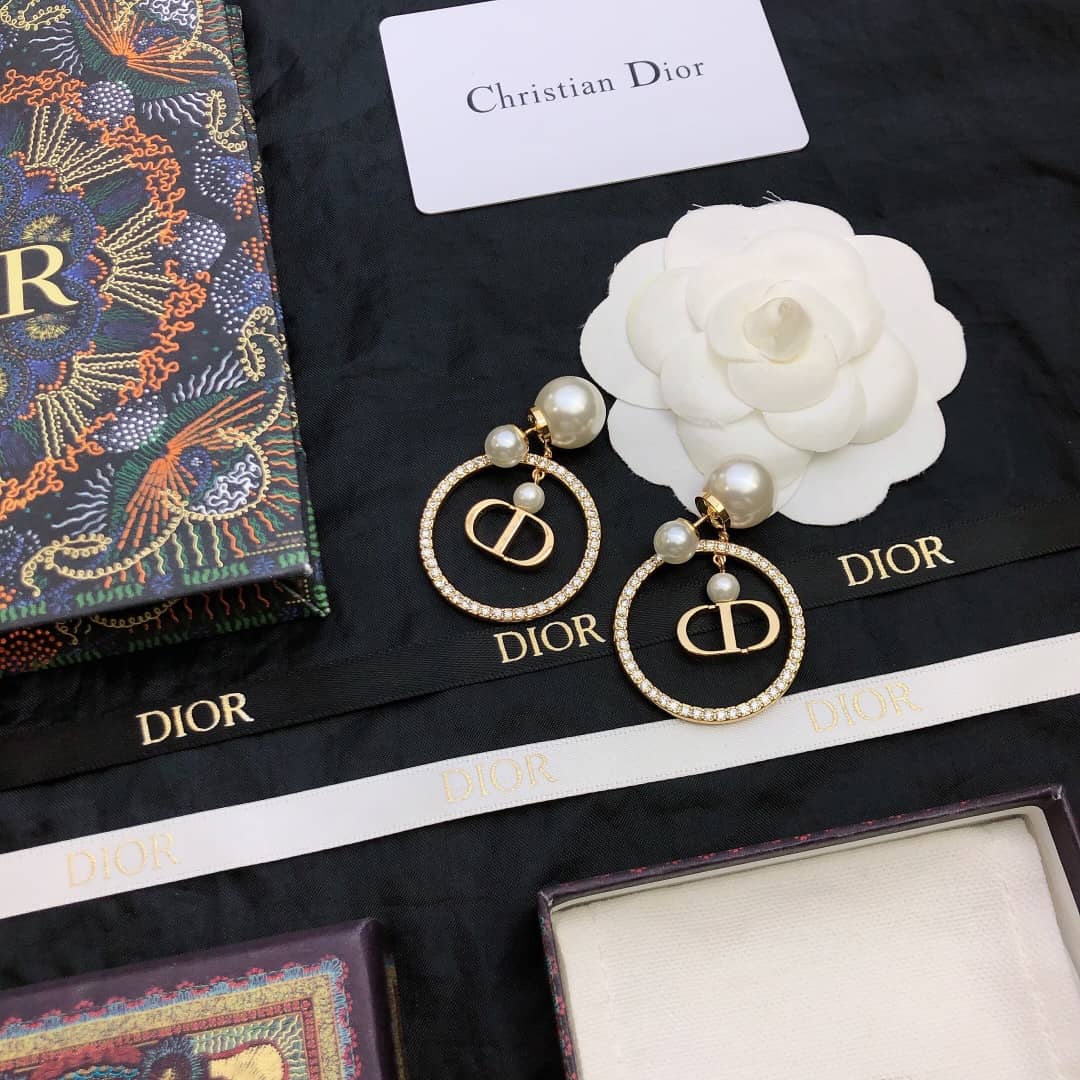 Fake Chr1st1an D10r Logo Earring