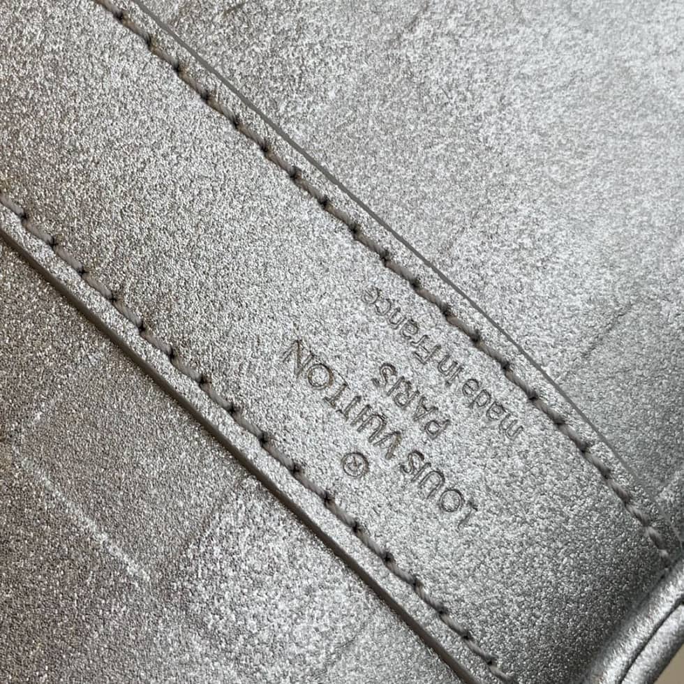 LV Duffle Bag Replica Glitter Damier Keepall Silver N58041