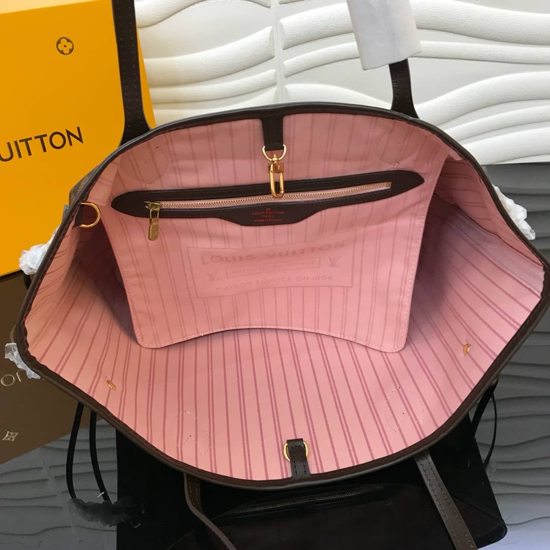 L0vis Vvtt0n Neverfull MM Damier Ebene Bag Replica Pink N40995