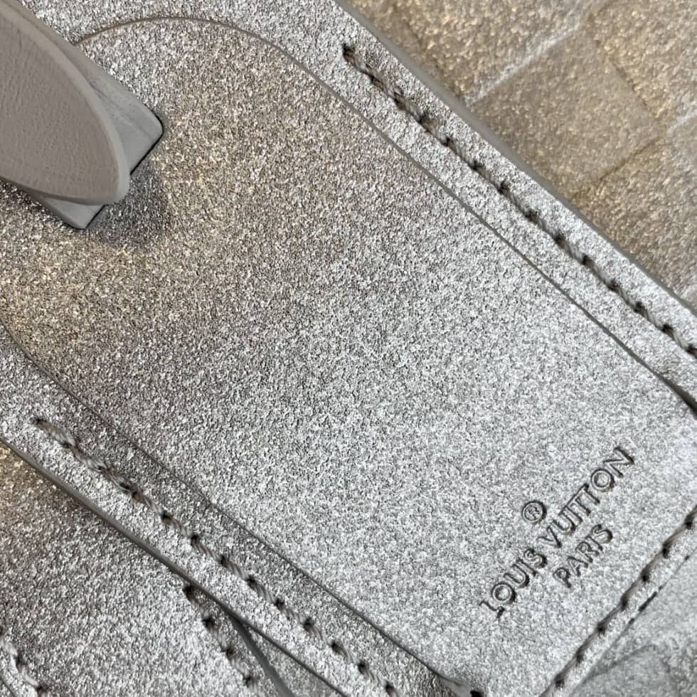 LV Duffle Bag Replica Glitter Damier Keepall Silver N58041