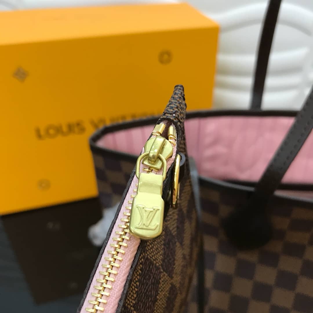 L0vis Vvtt0n Neverfull MM Damier Ebene Bag Replica Pink N40995