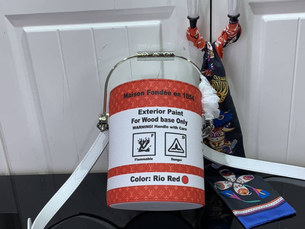 L0vis Vvtt0n Paint Can Small Red M81595 Replica Bucket Bag