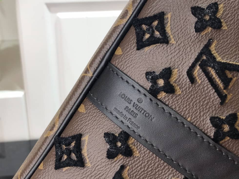 LV Duffle Bag Replica Keepall Triangle Bandouliere 50 Brown M45046