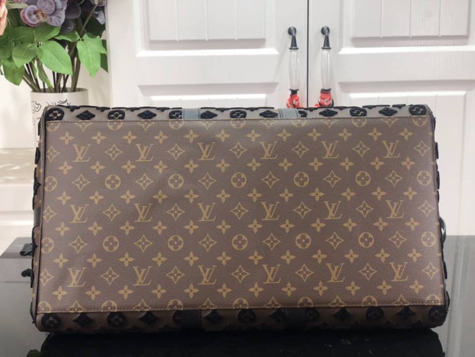 LV Duffle Bag Replica Keepall Triangle Bandouliere 50 Brown M45046