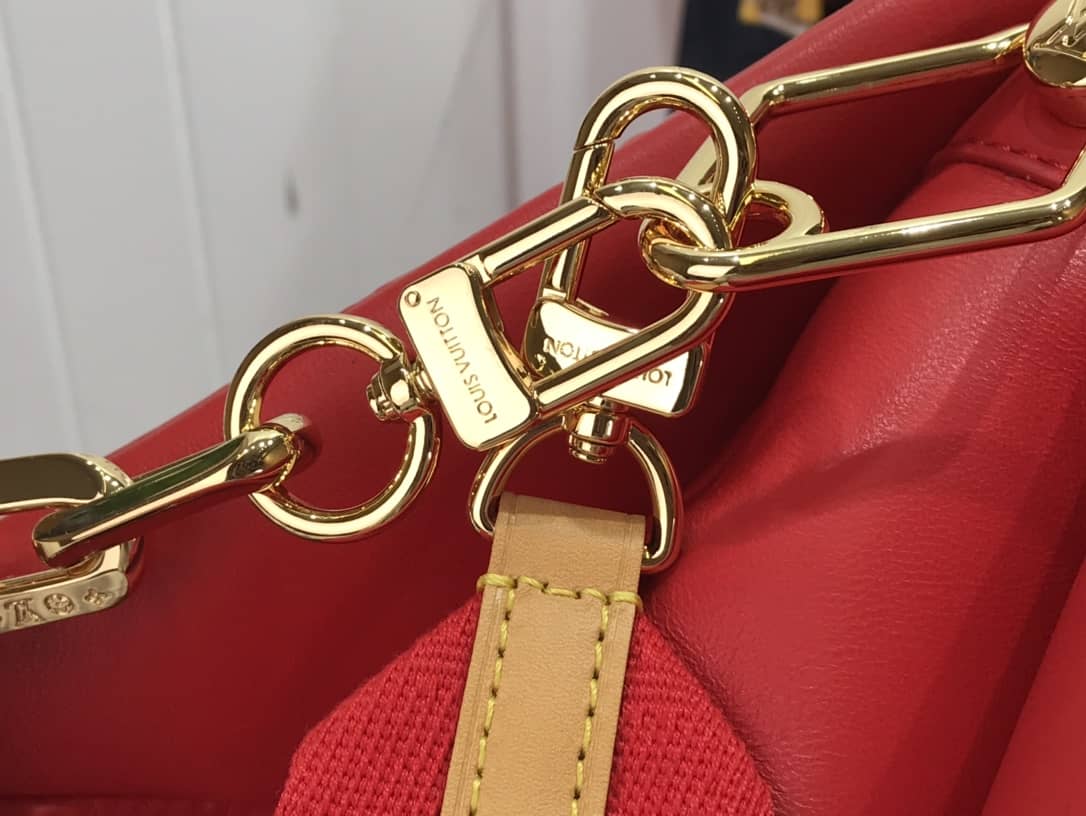 L0vis Vvtt0n Cream Coussin PM Monogram Embossed Lambskin Replica Bag Red M57793
