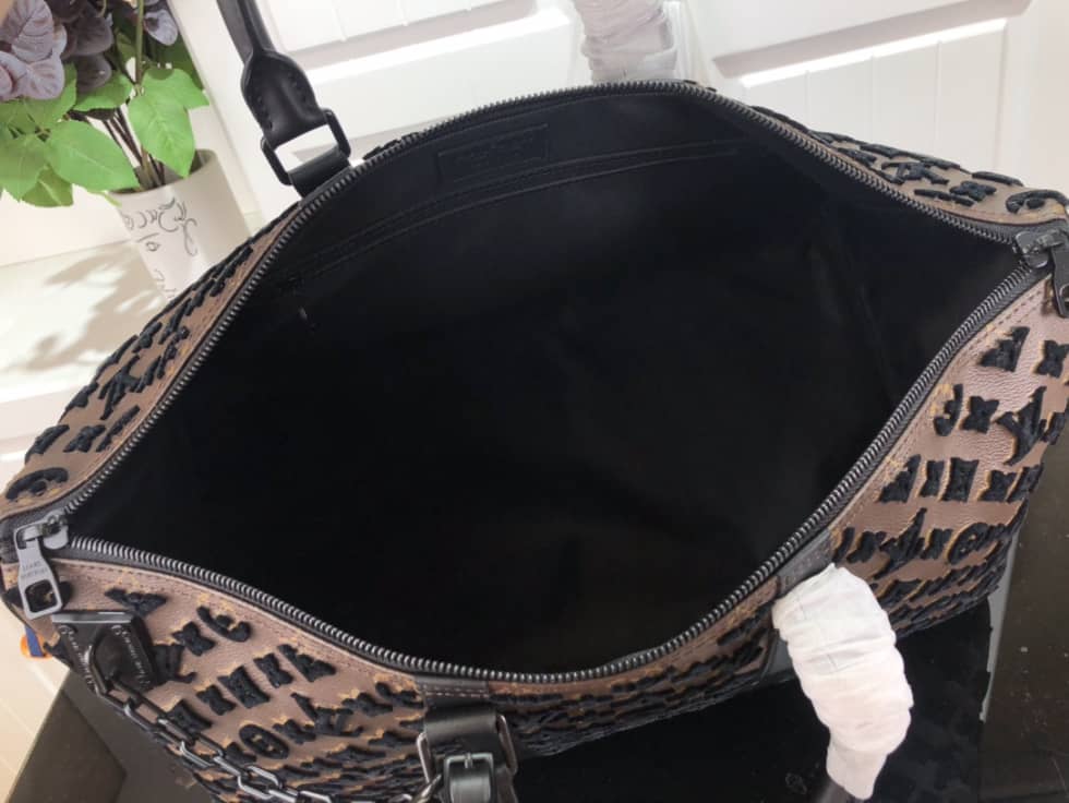 LV Duffle Bag Replica Keepall Triangle Bandouliere 50 Brown M45046