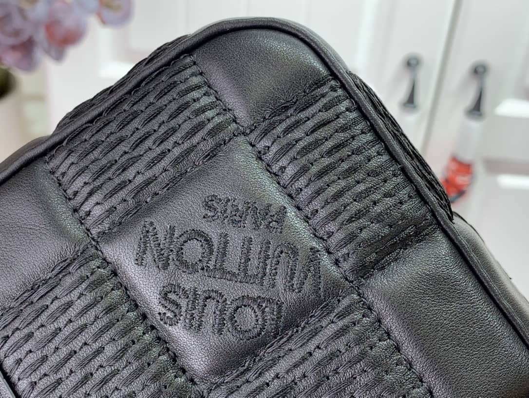 L0vis Vvtt0n Damier Quilt Lambskin Troca MM H27 Replica Bag Black M59114