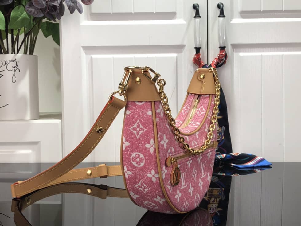 L0vis Vvtt0n Denim Loop Bag Pink M81166 Replica Hobo