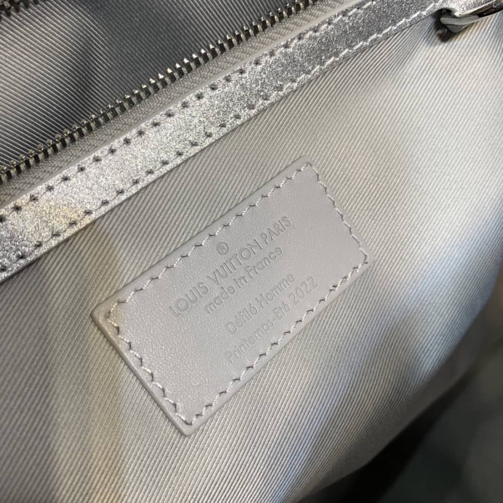 LV Duffle Bag Replica Glitter Damier Keepall Silver N58041