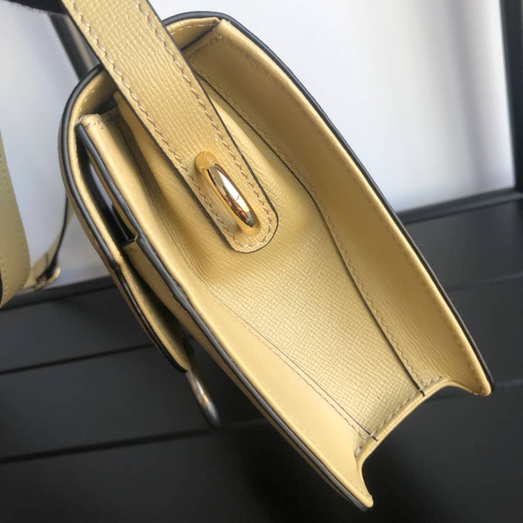 Gvc*1 GG Ring Torchon Leather Shoulder Bag Replica Yellow 589474