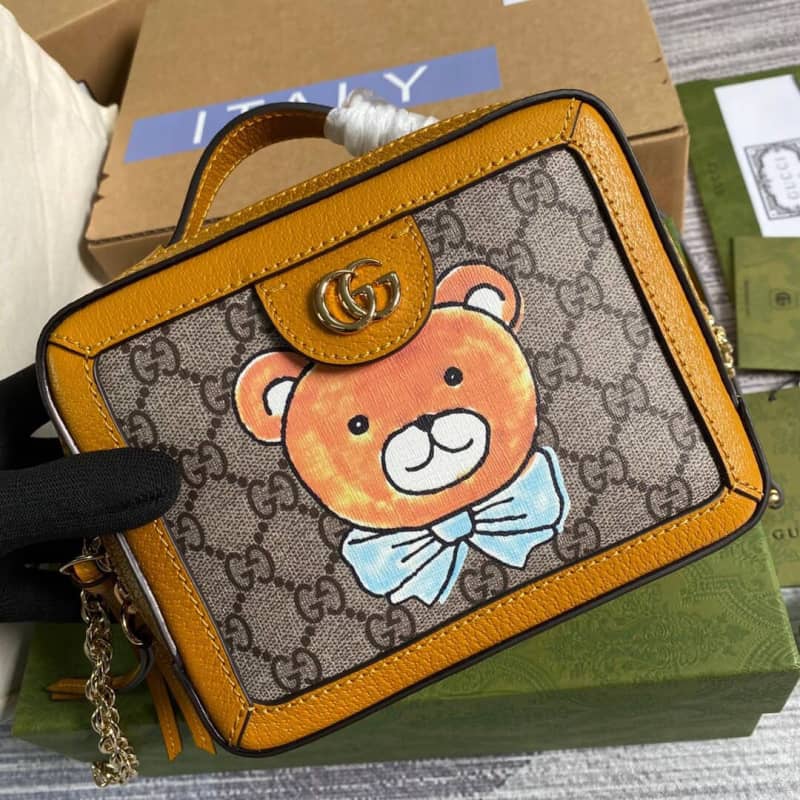 Gvc*1 GG Svp*me Ophidia Mini Camera Bag Replica Yellow 602576
