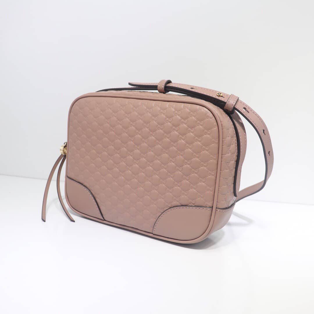 Gvc*1 Bree Gvc*1ssima GG Leather Canvas Camera Bag Replica Apricot 449413