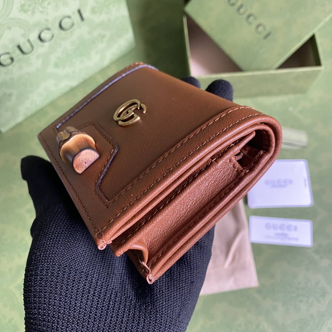 Gvc*1 Diana Leather Card Case Wallet Replica 658244