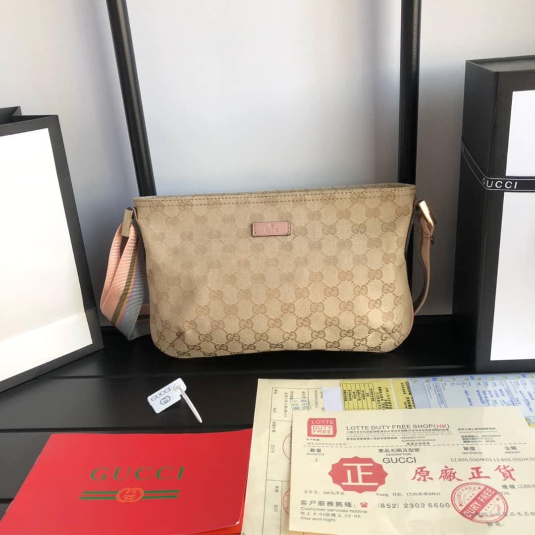 Gvc*1 GG Canvas Shoulder Bag Replica Beige 189749