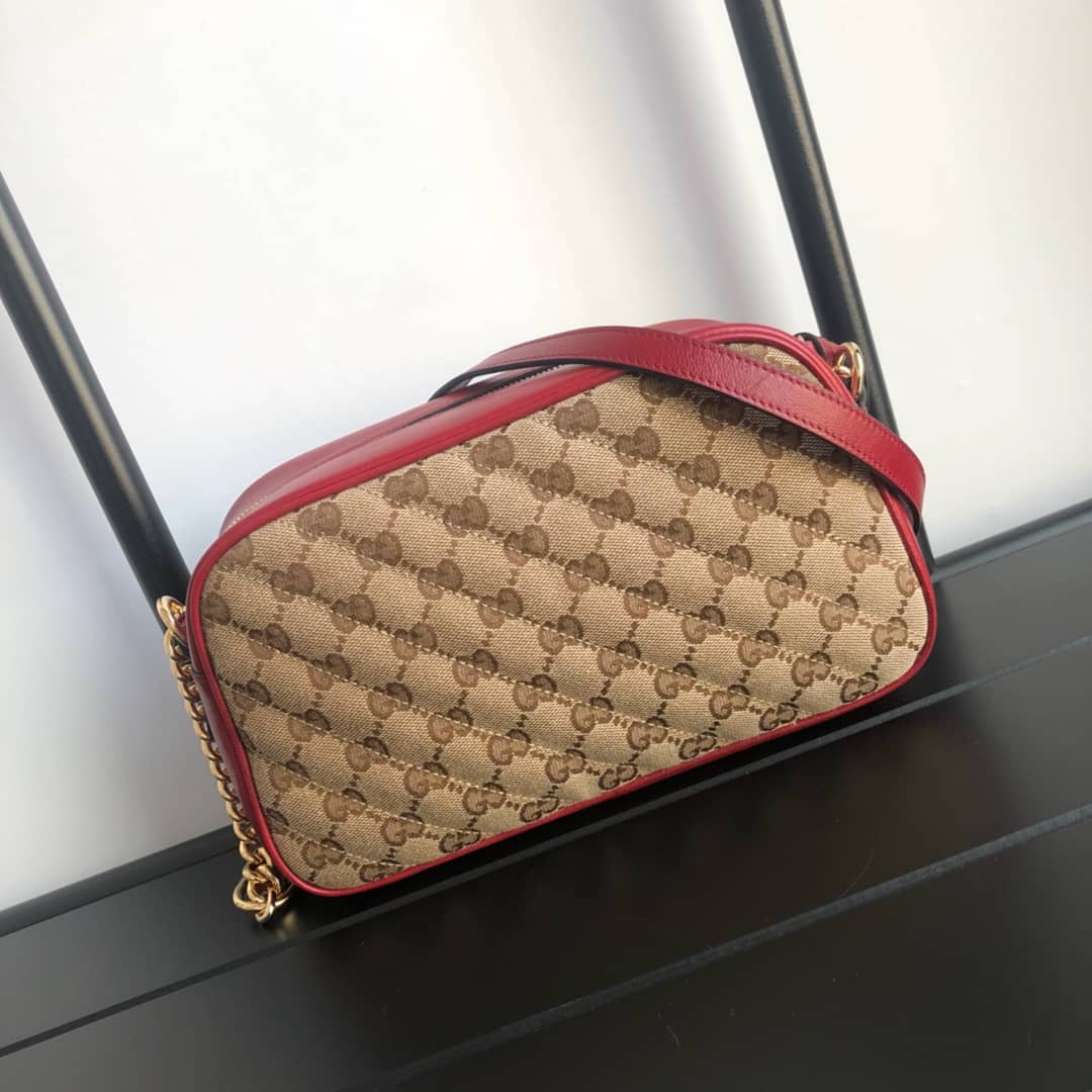 Gvc*1 GG Marmont Small Shoulder Handbag Camera Bag Replica Brown 447632