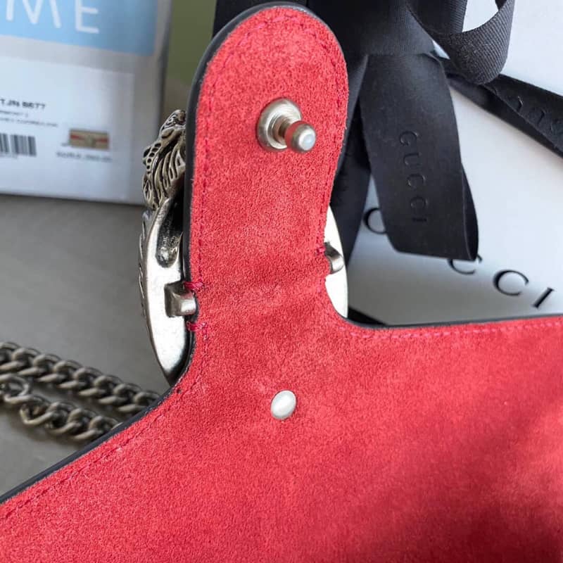 Gvc*1 GG Svp*me Dionysus Chain Replica Shoulder Bag Gray Red 400249