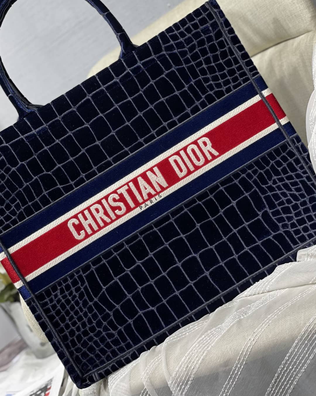 Chr1st1an D10r CD Book Embroidery Replica Tote