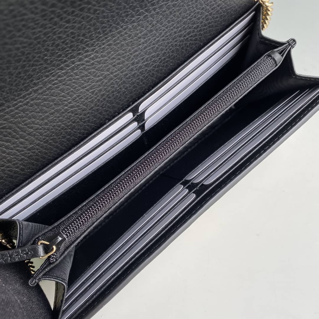 Gvc*1 GG Marmont Leather Chain Wallet Replica 546585