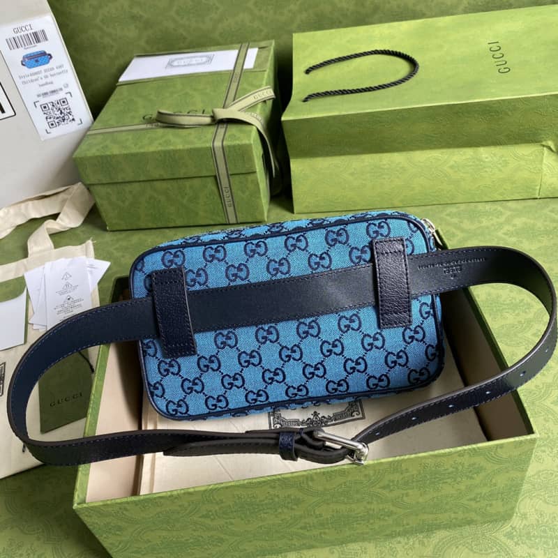 Gvc*1 GG Multicolor Belt Bag Replica Blue 658657