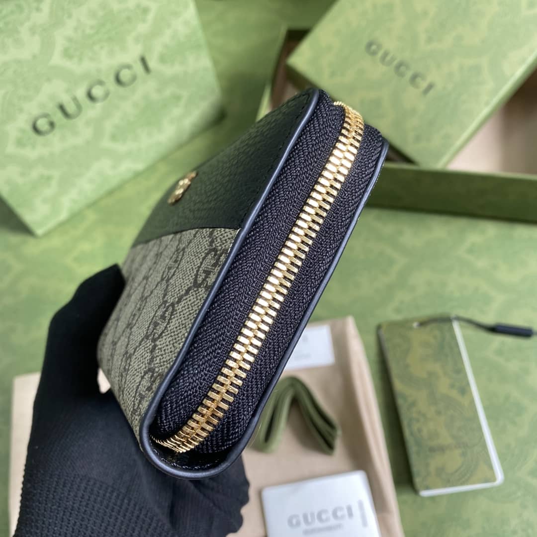 Gvc*1 GG Marmont Leather Zip Long Wallet Replica 456117