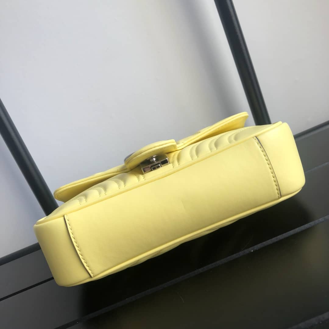 Gvc*1 GG Marmont Mini Matelasse Shoulder Bag Replica Yellow 446744