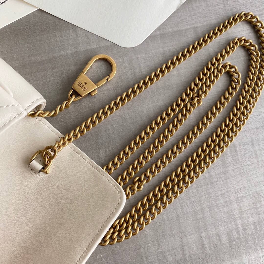 Gvc*1 GG Marmont Matelasse Leather Mini Shoulder Bag Replica White 476433