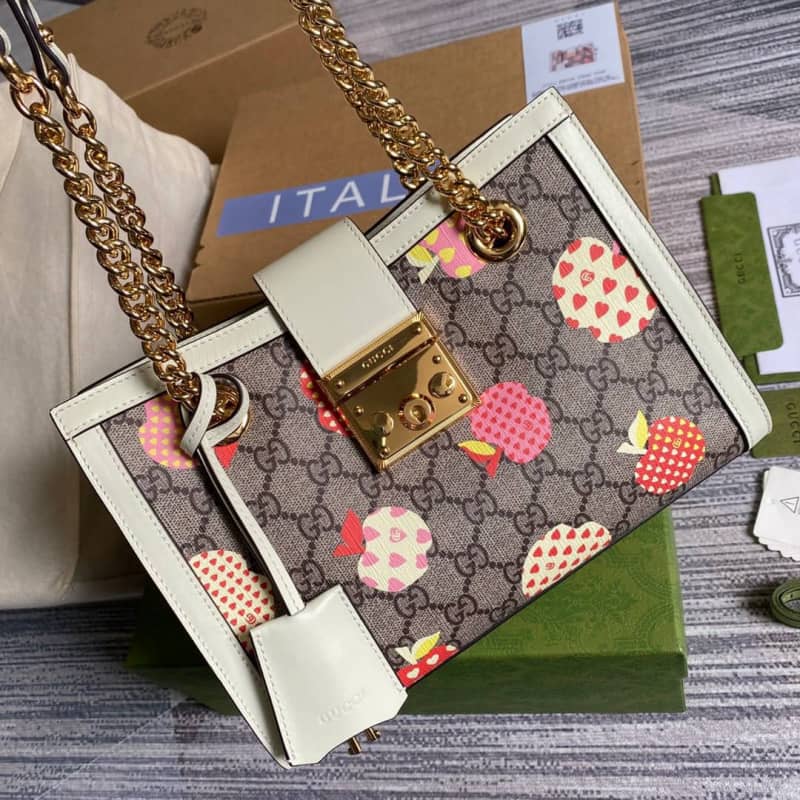 Gvc*1 Padlock Small GG Svp*me Canvas Shoulder Bag Replica Brown 498156