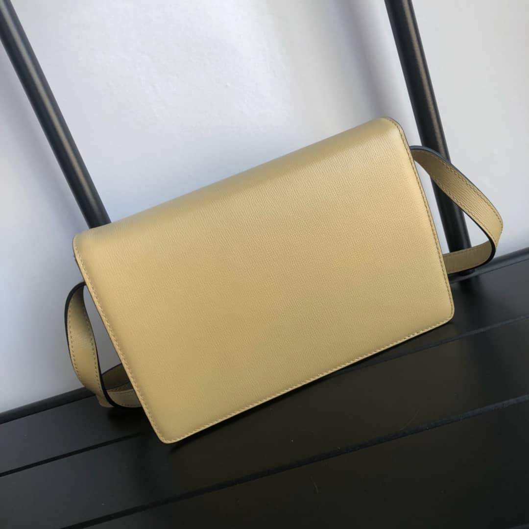 Gvc*1 GG Ring Torchon Leather Shoulder Bag Replica Yellow 589474