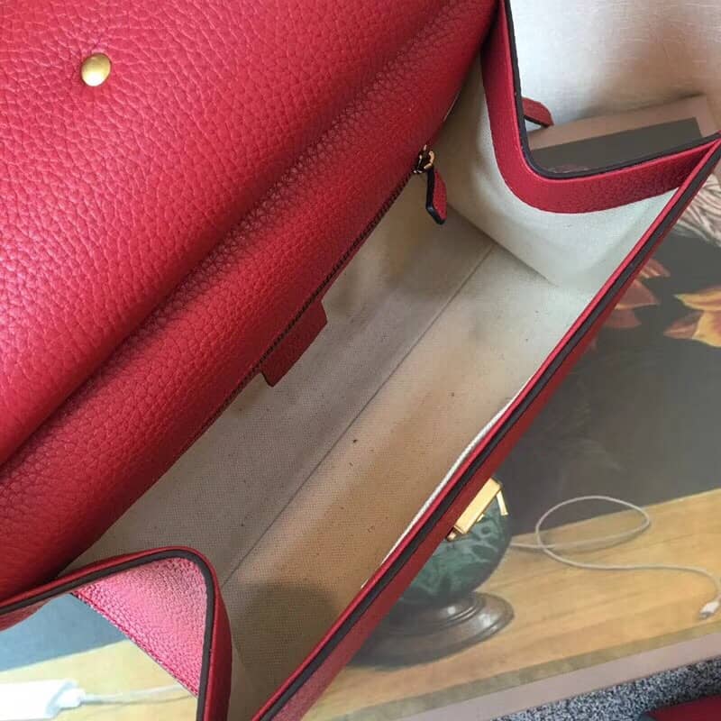 Gvc*1 GG Marmont Leather Top Handle Replica Bag Red 421890