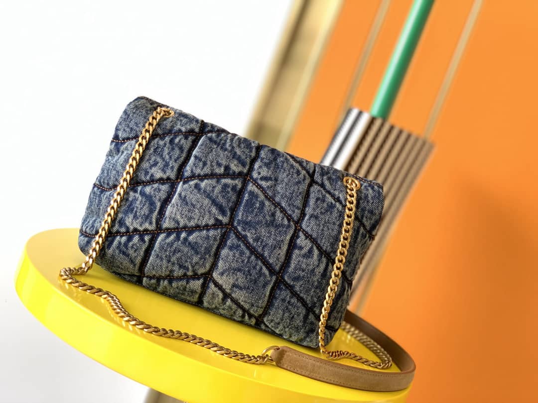Sa1nt Lau*nt Loulou Denim Shoulder Bag