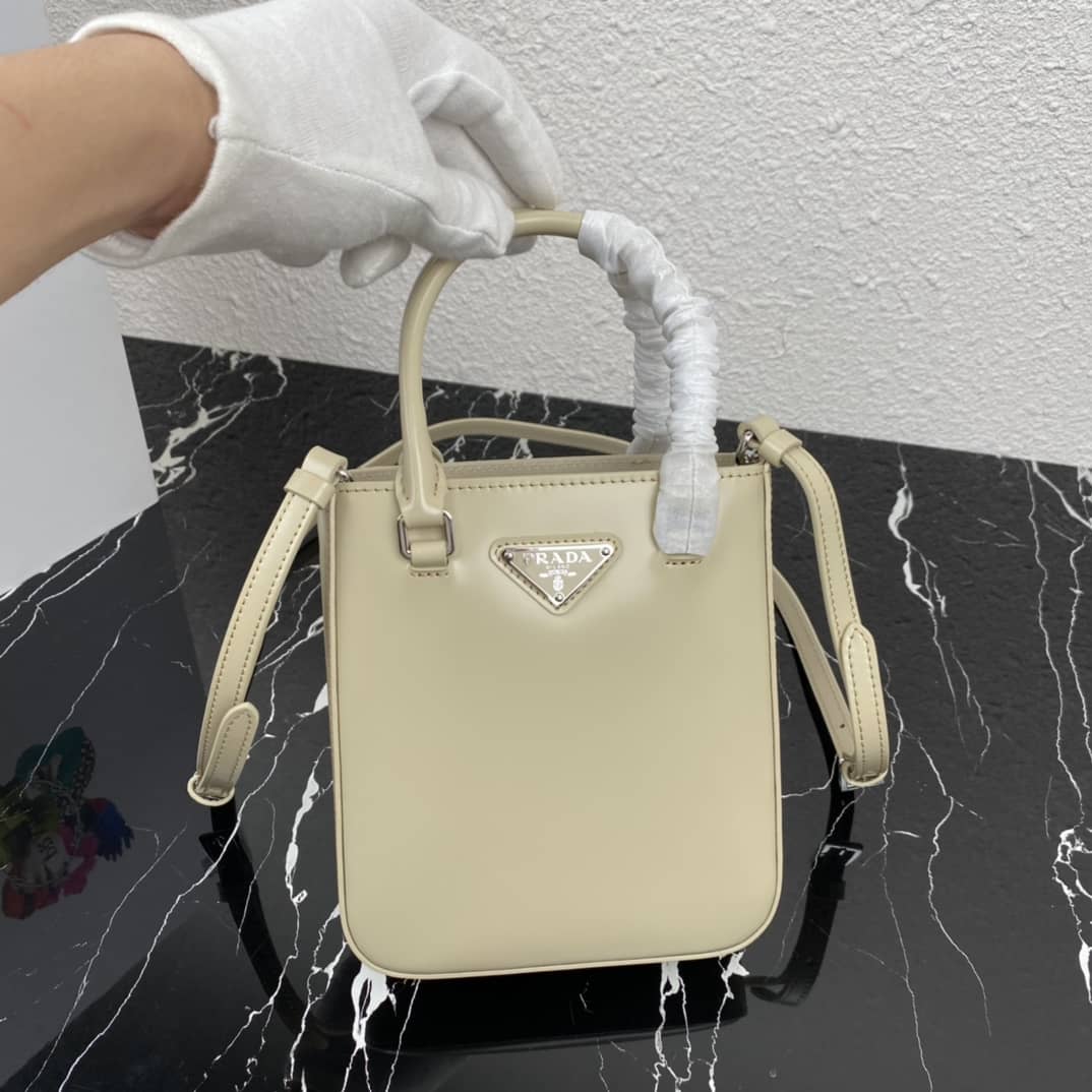 Pra*a Raffia Tote Dupe Small Brushed Leather Replica Tote