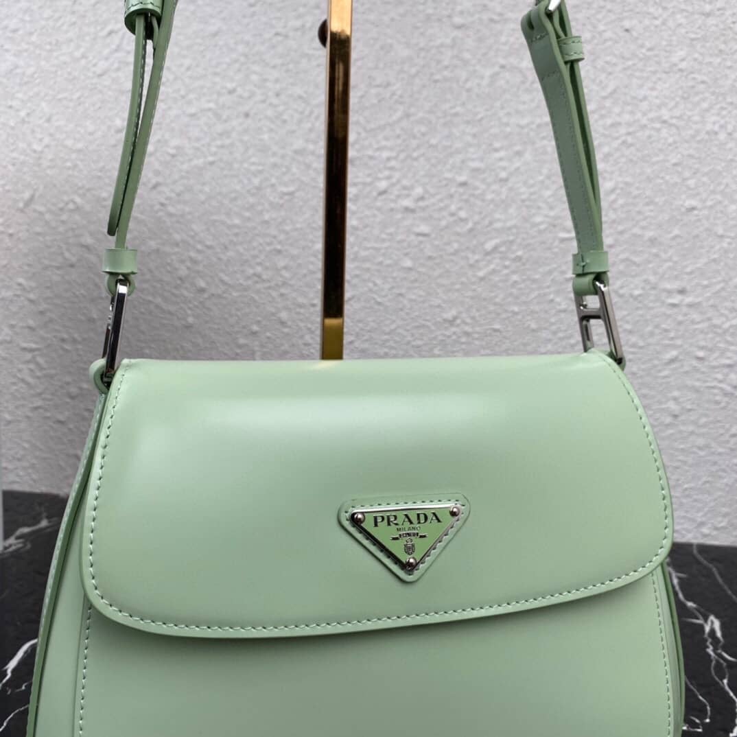 Pra*a Cleo Bag Dupe Brushed Leather Flap Shoulder Bag