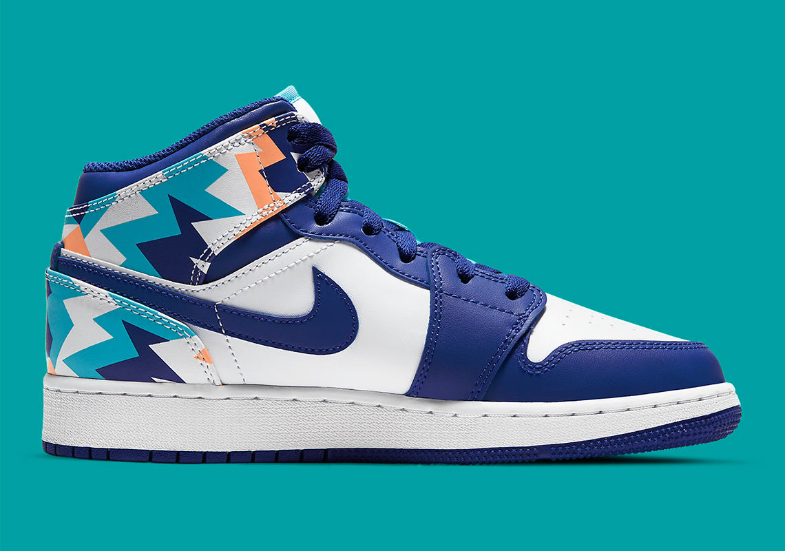 Air Jordan 1 Mid GS Geometric Pint 555112-105