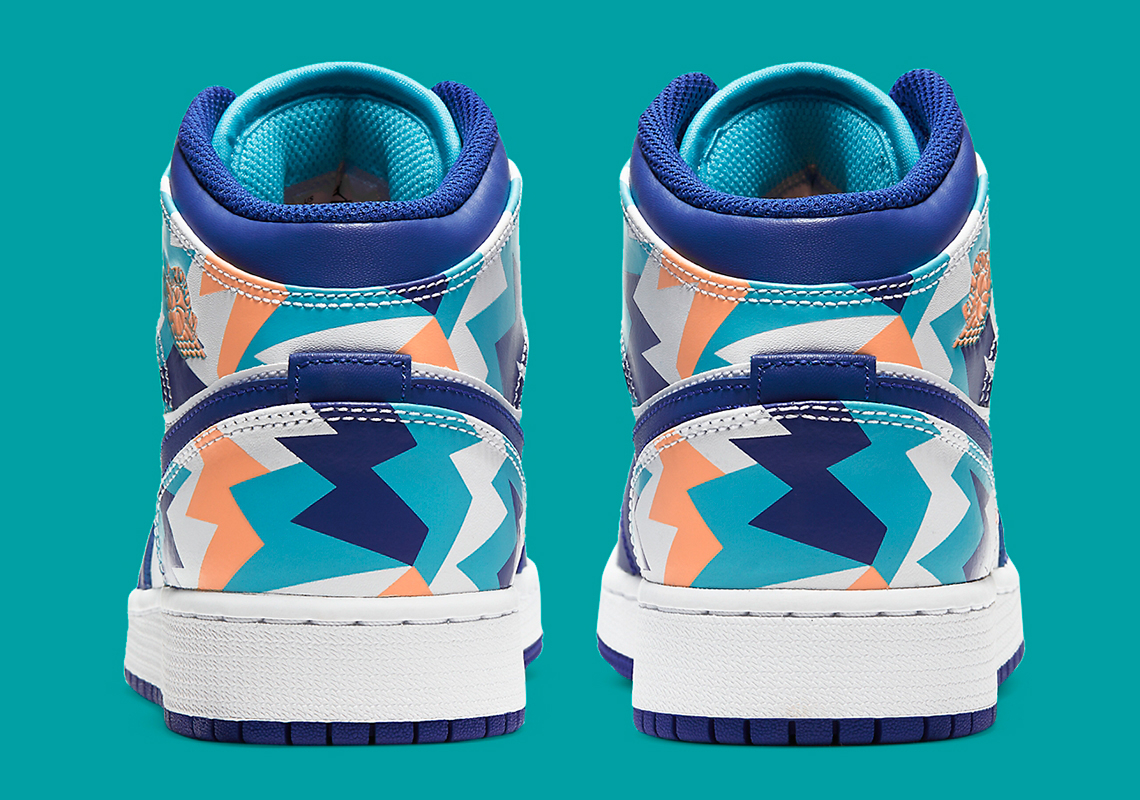 Air Jordan 1 Mid GS Geometric Pint 555112-105