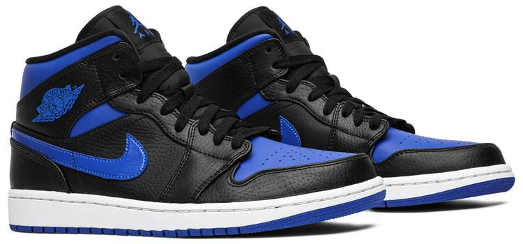 Air Jordan 1 Mid Black Hyper Royal 554724-068