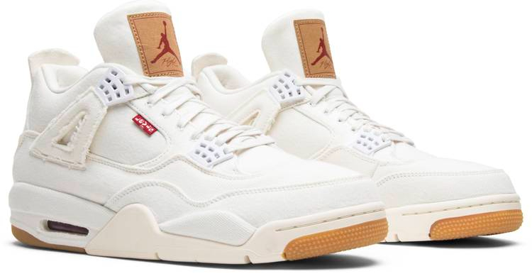 Levi s x Air Jordan 4 Retro White Denim AO2571-100 Reps