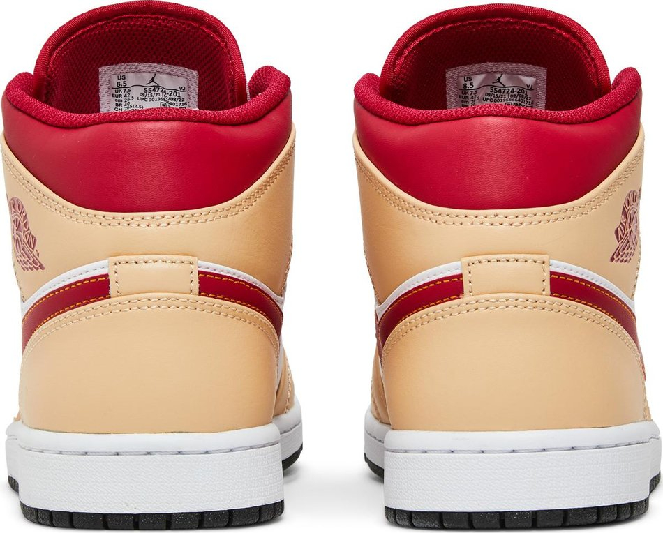 Air Jordan 1 Mid Light Curry Cardinal Red 554724-201