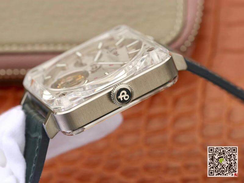 Replica Bell Ross BR-X2 Tourbillon 1:1 Best Edition Men Watches Steel Dial Swiss ETA380 Tourbillon Movement Leather Watch Strap