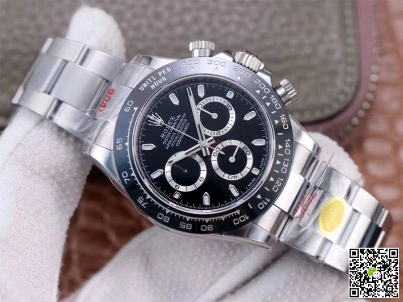Replica R01ex Cosmograph Daytona M116500LN-0002 1:1 Best Edition Noob Factory Black Dial Swiss ETA4130