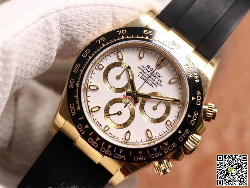 R01ex Daytona Replica M116518LN-0041 1:1 Best Edition Noob Factory White Dial Swiss ETA4130