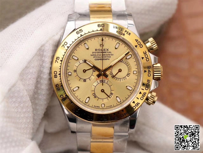 R01ex Daytona Replica Cosmograph M116503-0003 1:1 Best Edition Noob Factory Gold Dial Swiss ETA4130