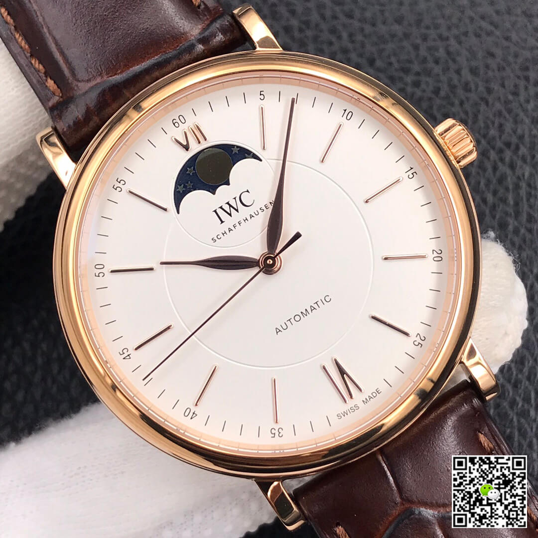 Replica IWC Portofino Moon Phase IW459401 1:1 Best Edition MKS Factory Rose Gold White Dial