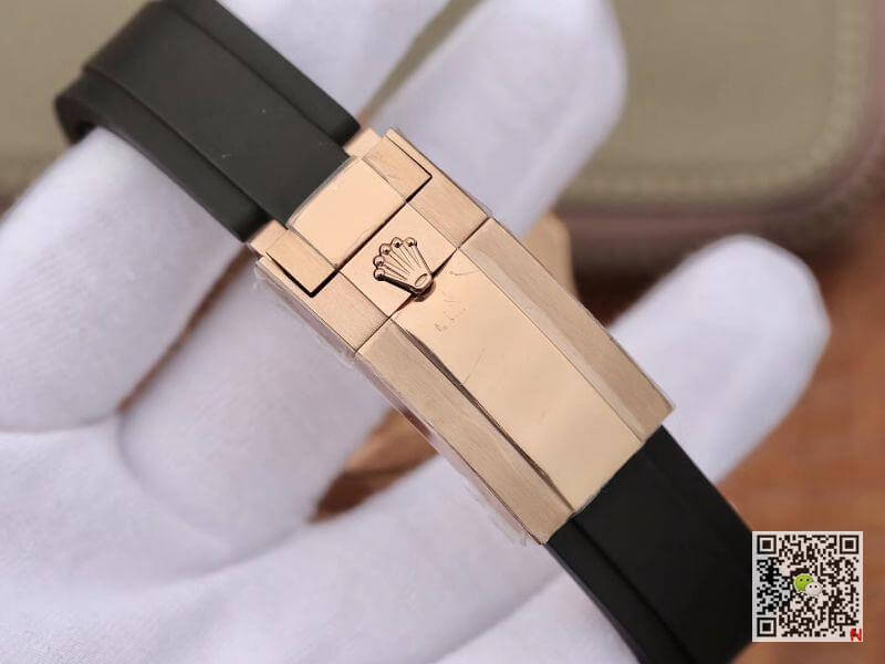 Replica R01ex Yacht-Master 40mm 116655 D1am0nd Dial Rosegold 1:1 Best Edition Automatic Swiss Movement Black Rubber Strap